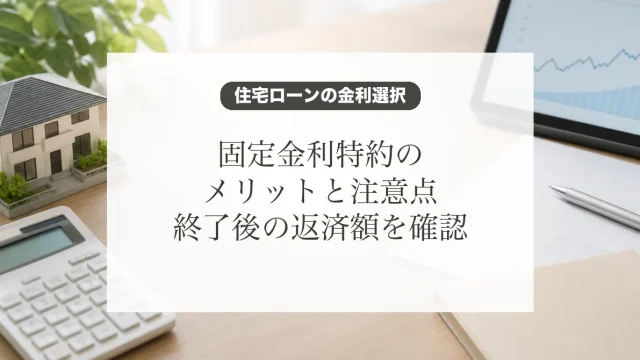 住宅ローン固定金利特約のメリットと注意点