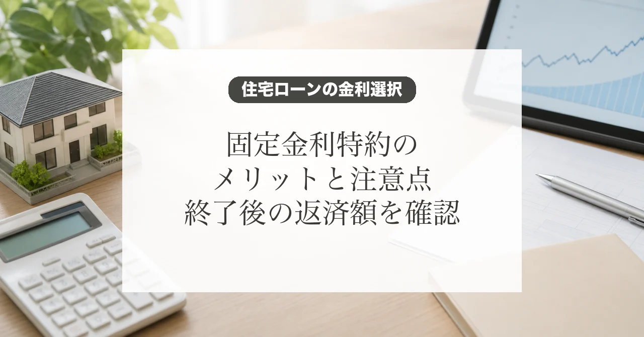 住宅ローン固定金利特約のメリットと注意点