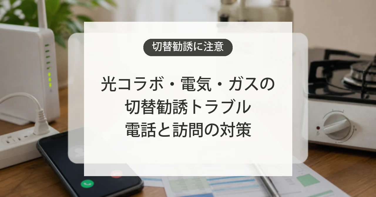 光コラボや電気ガスの切替勧誘トラブル対策