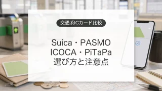 交通系ICカードの比較とSuica、PASMO、ICOCA、PiTaPaの選び方
