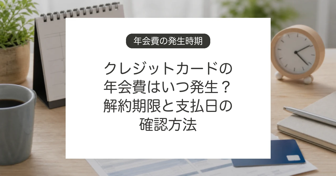クレジットカードの年会費発生時期と解約期限