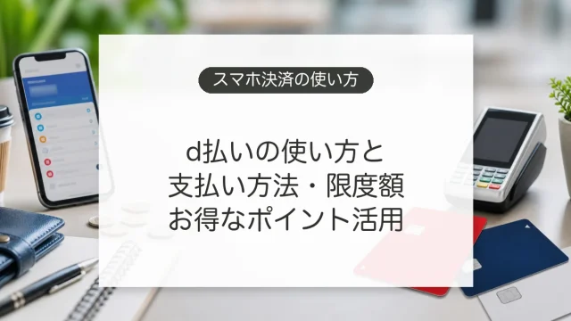 d払いの使い方と支払い方法を比較するイメージ