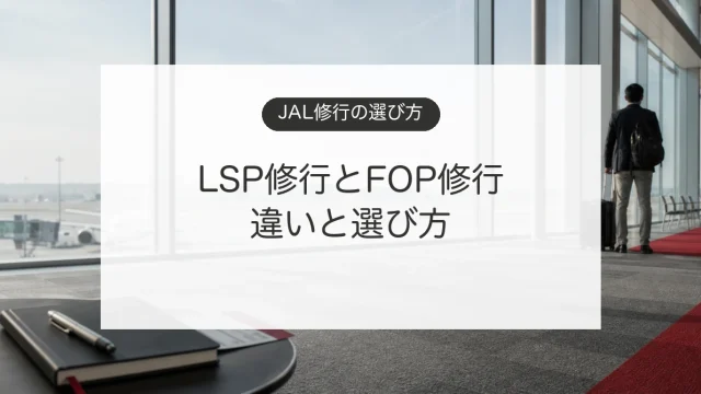 JALのLSP修行とFOP修行の違いを比較する空港のイメージ