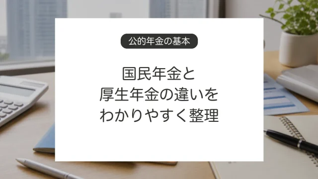 国民年金と厚生年金の違いを比較するイメージ
