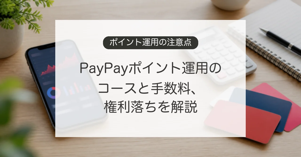 PayPayポイント運用のコースと手数料、権利落ちの注意点