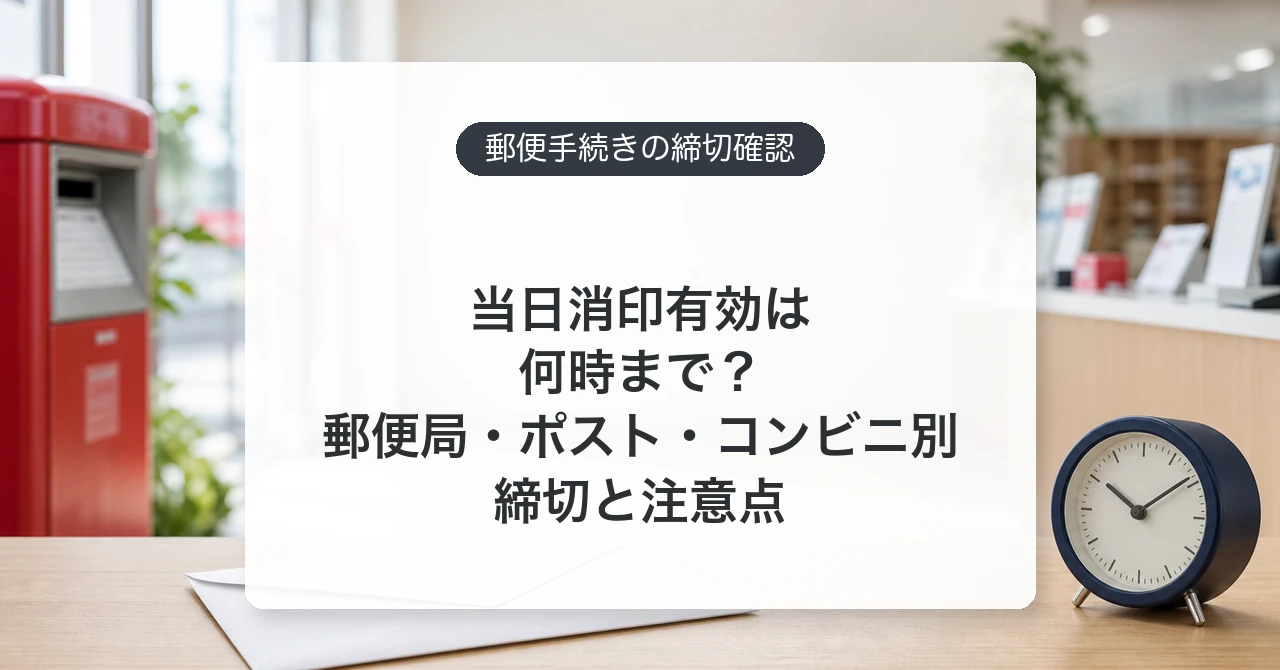 当日消印有効の郵便局・ポスト・コンビニ別の締切と注意点