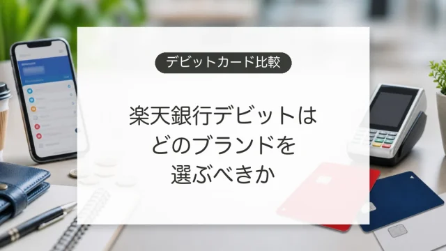 楽天銀行デビットカードの国際ブランドを比較するイメージ