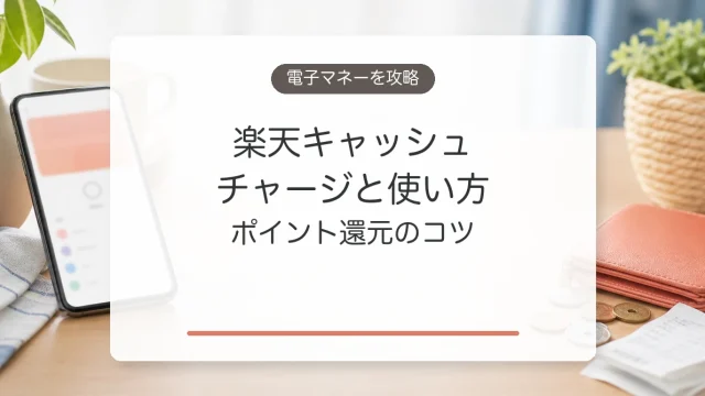 楽天キャッシュのチャージ方法とポイント還元の使い分け
