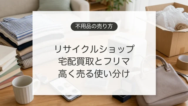 不用品を売る方法とリサイクルショップ、宅配買取、フリマアプリの比較