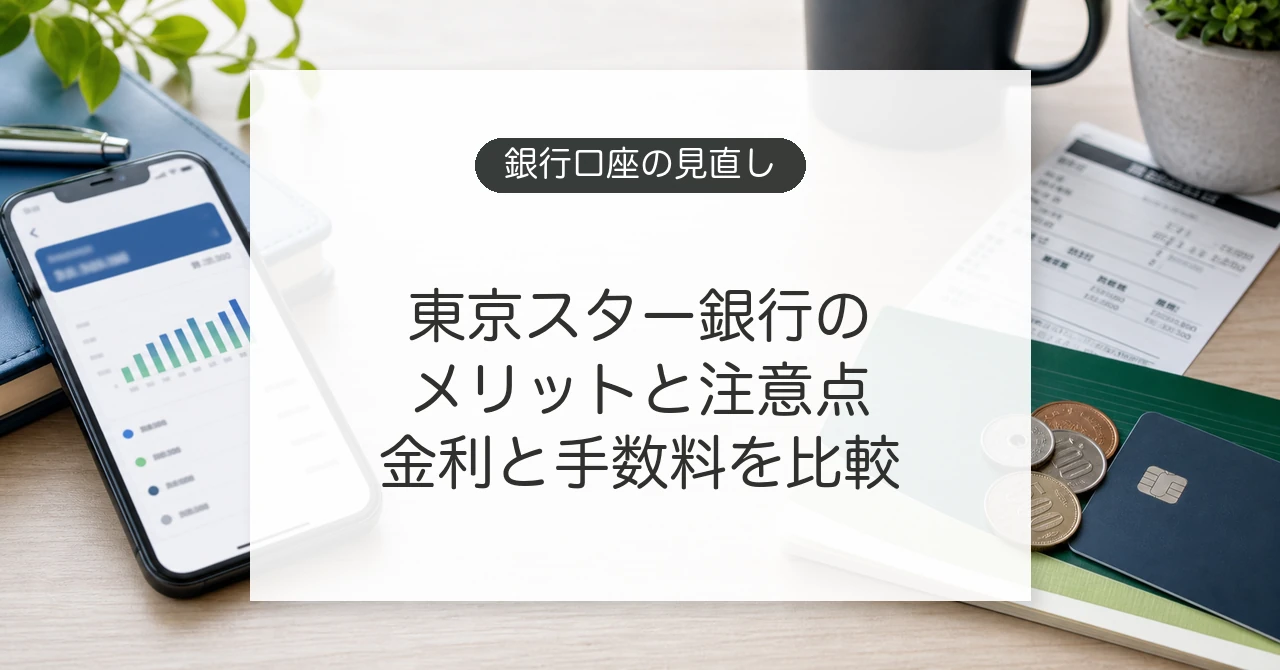 東京スター銀行の金利と手数料を比較するイメージ
