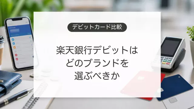 楽天銀行デビットカードの国際ブランドを比較するイメージ