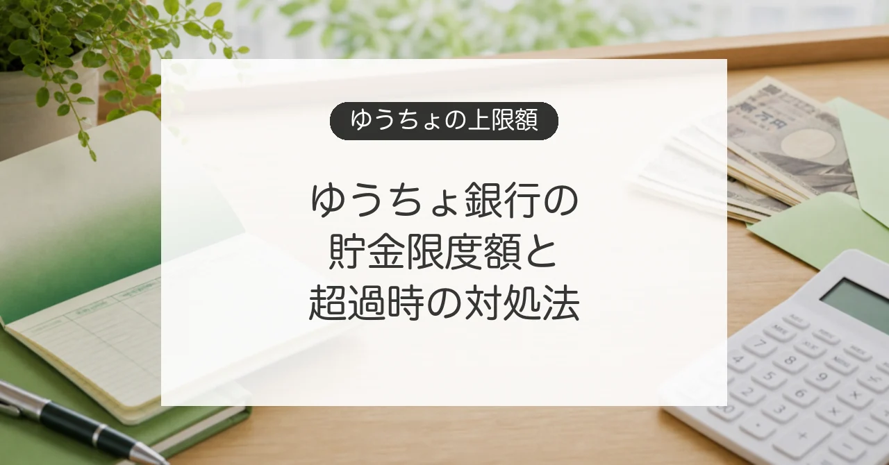ゆうちょ銀行の貯金限度額と1300万円を超えたときの対処法