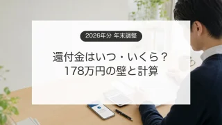 2026年分の年末調整で給与明細と還付額を計算するイメージ