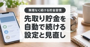 先取り貯金の始め方|自動入金と振替の違い、無理なく続く金額の決め方