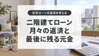 二階建てローンの月々の返済と最後に残る元金を考える記事のアイキャッチ