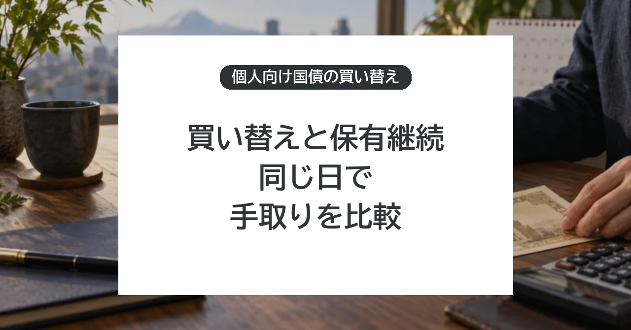 個人向け国債は買い替えると得？中途換金と新発債を同じ日で比較する計算ツール