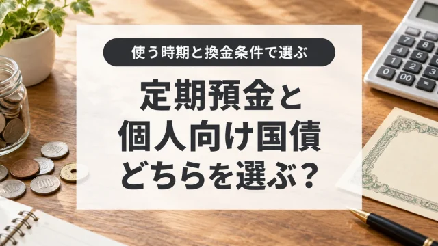 定期預金と個人向け国債はどっち？2026年9月の金利と換金条件を比較