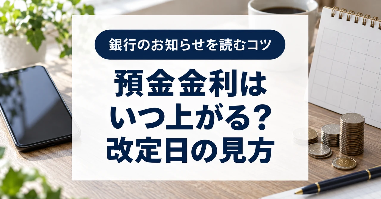 預金金利はいつ上がる?日銀の利上げ後に確認する改定日と預け替え判断
