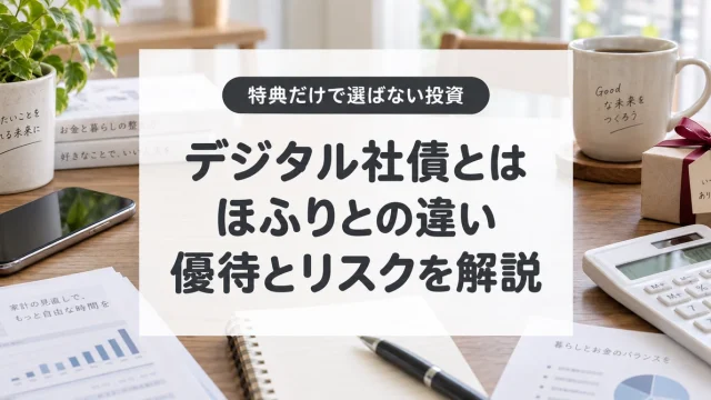 デジタル社債とは。ほふりとの違いと優待、リスクを解説。特典だけで選ばない投資。
