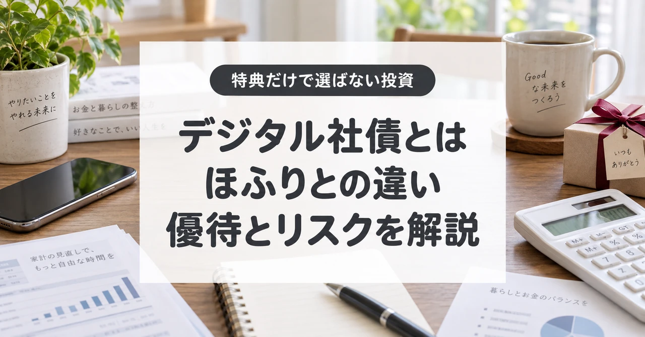 デジタル社債とは。ほふりとの違いと優待、リスクを解説。特典だけで選ばない投資。