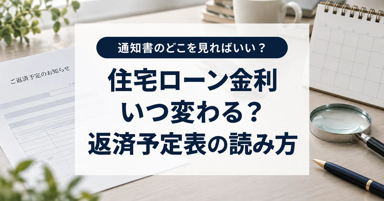 住宅ローン金利はいつ変わる？返済通知と予定表で確認する4つの日付