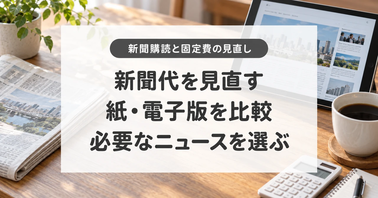 新聞代の節約と紙・電子版・無料ニュースの比較