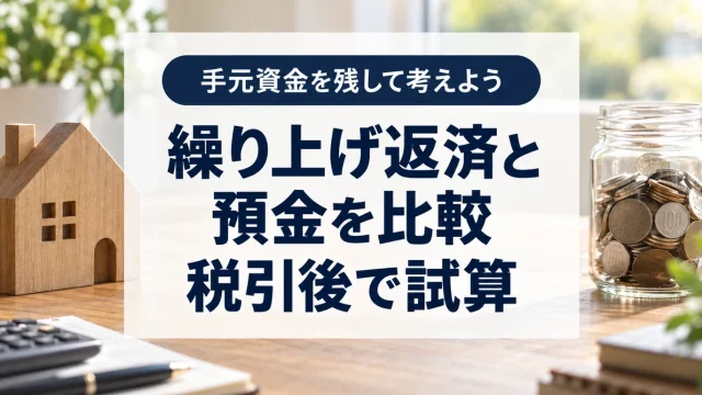 繰り上げ返済と預金はどちらが得？控除と税金を含めた1年間の比較ツール