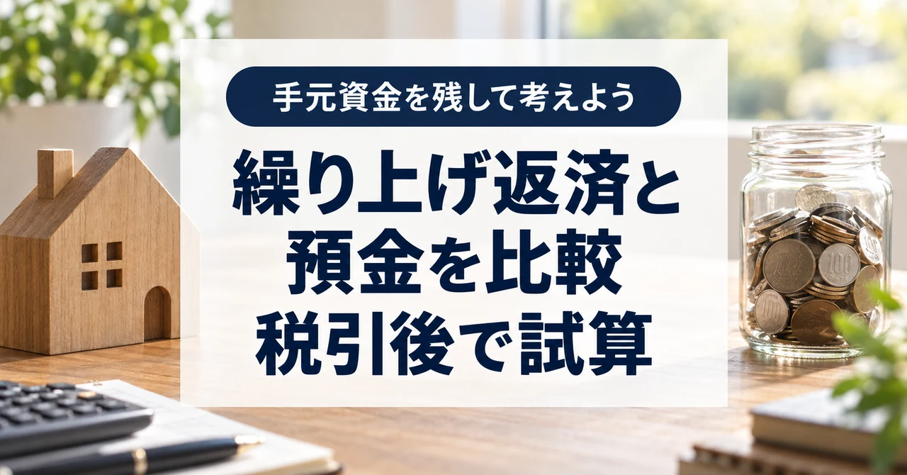 繰り上げ返済と預金はどちらが得？控除と税金を含めた1年間の比較ツール