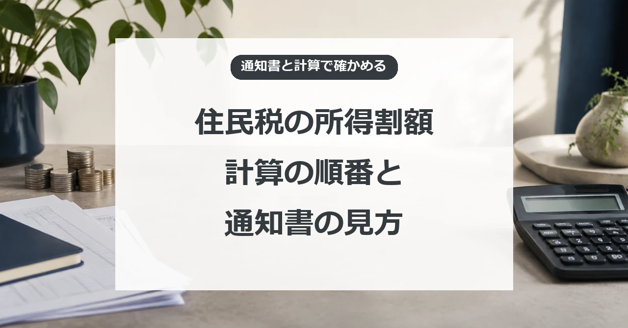 住民税の所得割額、計算の順番と通知書の見方