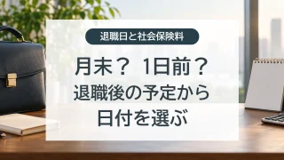 退職日は月末か1日前か。退職後の予定から社会保険の加入日と保険料を比較