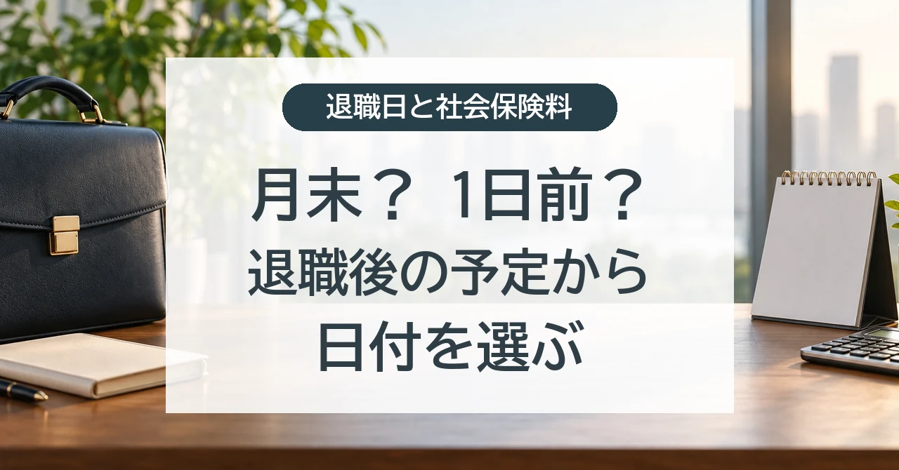 退職日は月末か1日前か。退職後の予定から社会保険の加入日と保険料を比較