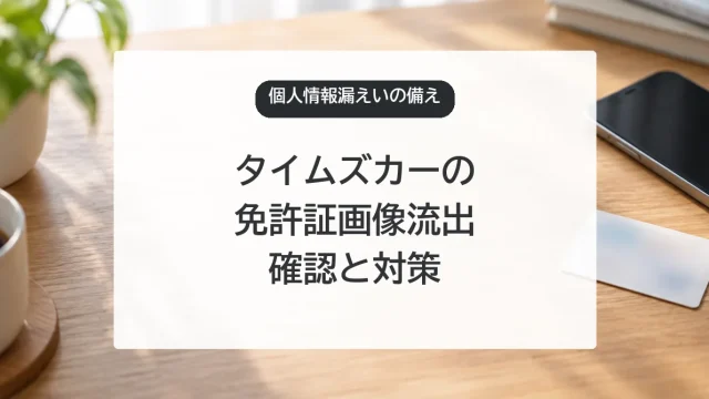 タイムズカーの免許証画像流出で確認すること