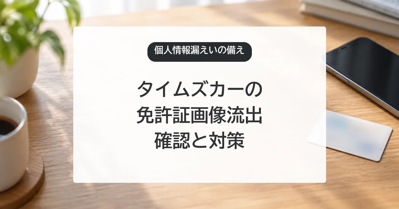 タイムズカーの免許証画像流出で確認すること