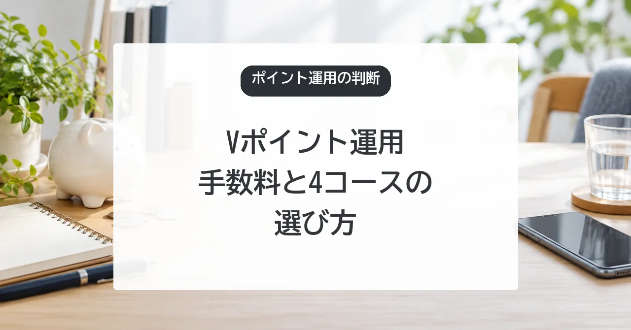 Vポイント運用の手数料と4コースの選び方