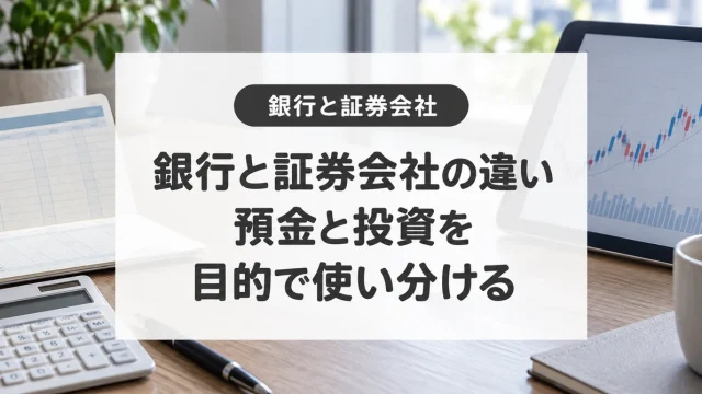 銀行と証券会社の違いは？預金と投資、破綻時の保護と使い分け