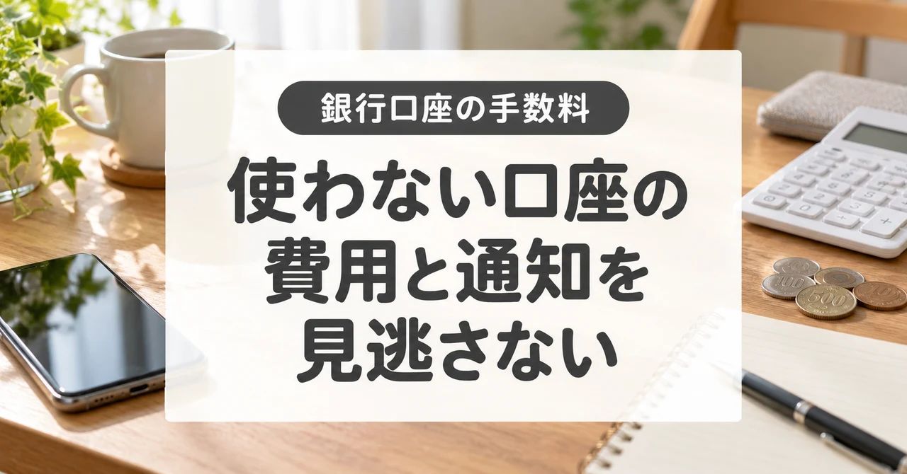 銀行の口座維持・未利用口座・紙通帳の手数料|通知が来たときの対処法