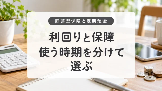 貯蓄型保険と定期預金はどちらがよい？利回り・保障・使う時期で比較