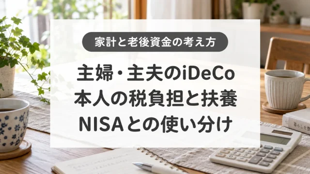 主婦・主夫のiDeCo、本人の税負担と扶養、NISAとの使い分け