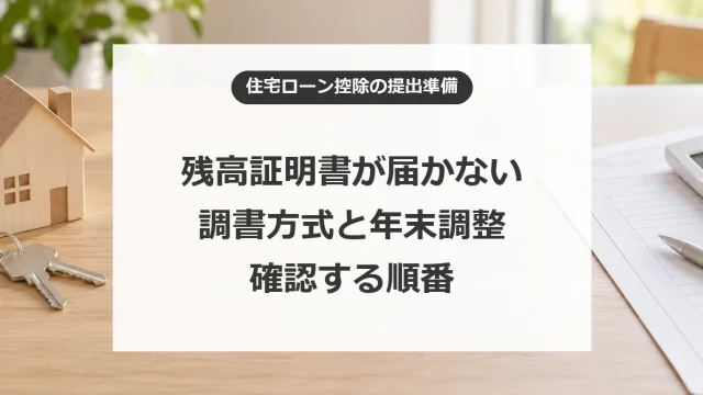 住宅ローンの残高証明書が届かない？調書方式と年末調整で確認すること