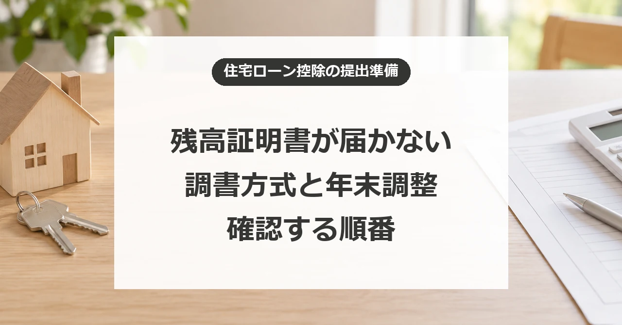 住宅ローンの残高証明書が届かない？調書方式と年末調整で確認すること