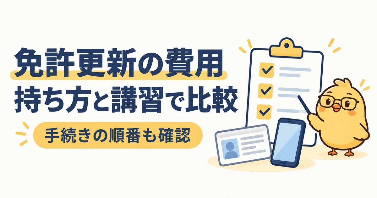 免許更新費用を持ち方と講習で比較し、手続きの順番を確認