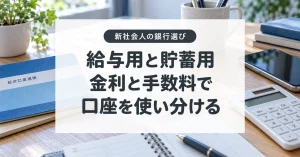 新社会人の銀行の選び方。給与口座と貯蓄口座を金利と手数料で使い分ける