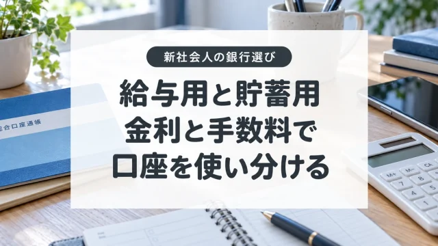 新社会人の銀行の選び方。給与口座と貯蓄口座を金利と手数料で使い分ける