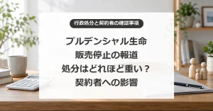プルデンシャル生命の販売停止報道と行政処分の重さ、契約者が確認すること