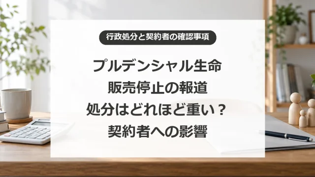プルデンシャル生命の販売停止報道と行政処分の重さ、契約者が確認すること