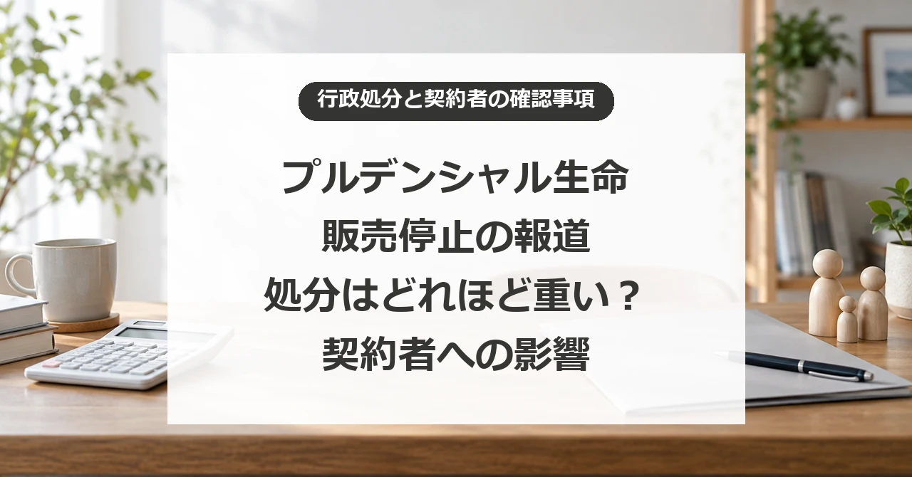 プルデンシャル生命の販売停止報道と行政処分の重さ、契約者が確認すること