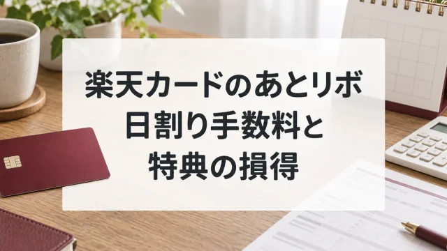 楽天カードのあとリボの日割り手数料と特典の損得