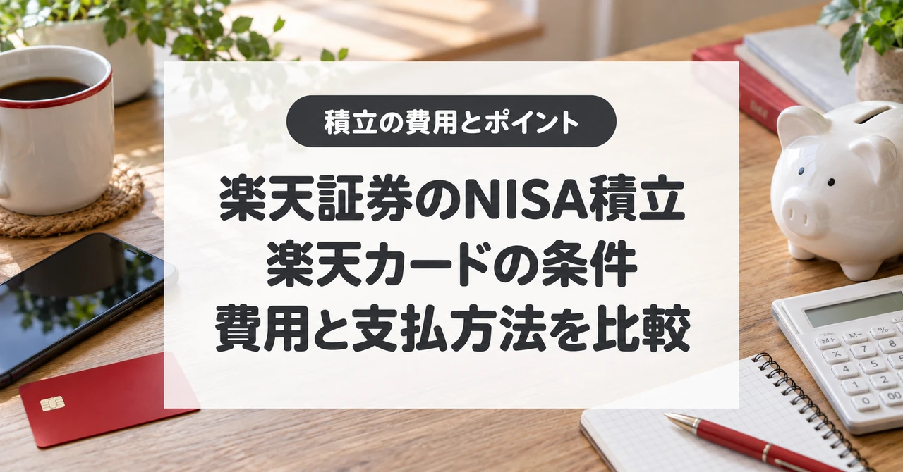 楽天証券のNISA積立、楽天カードの条件、費用と支払方法を比較