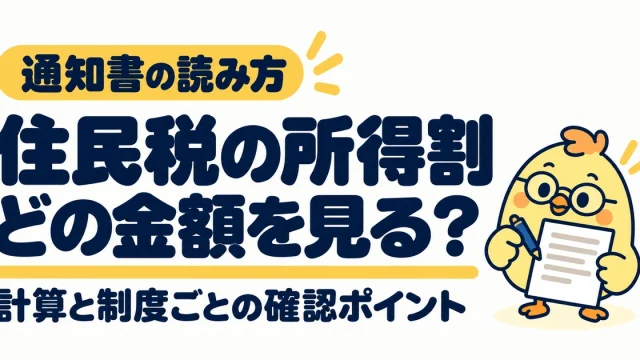 住民税の所得割はどの金額を見るか。計算と制度ごとの確認ポイント