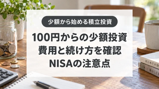 100円からの少額投資、費用と続け方を確認、NISAの注意点